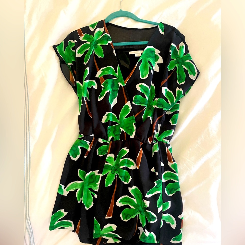 Summer Dress with palm trees and linen